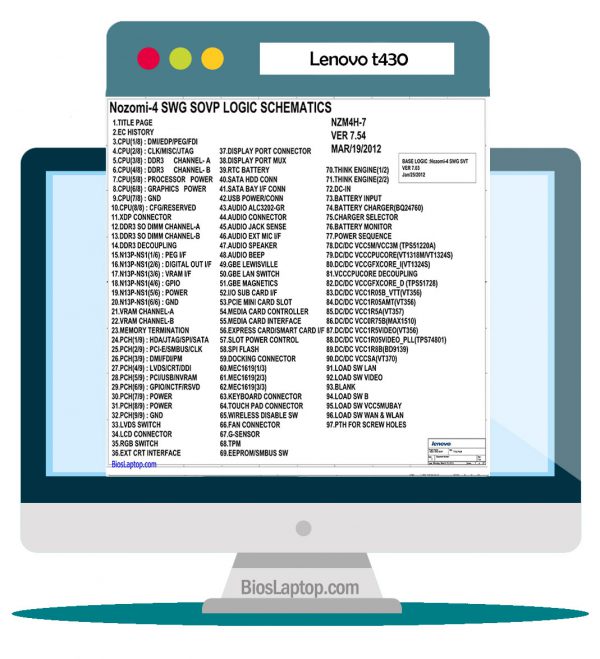 Lenovo T430 Laptop Schematic